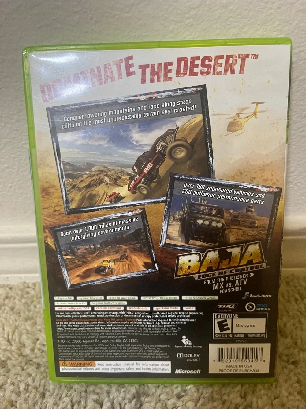 Microsoft Xbox 360 Baja Off-Road Racing (Red, Green)